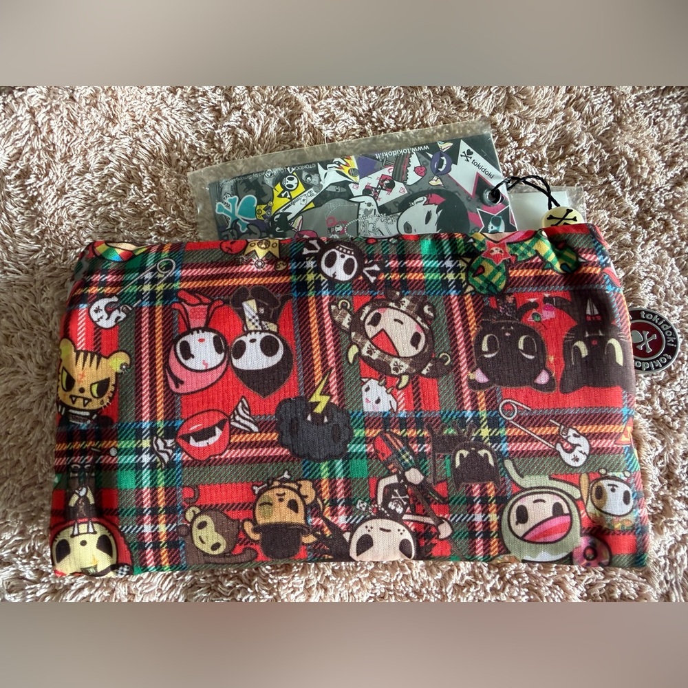 Tokidoki Red Plaid Pouch - Picture 2 of 3